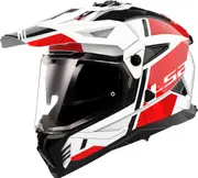 LS2 MX702 Pioneer II Hill, adventure helmet , color: White/Red , size: M