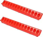 Abaodam 2Pcs Poultry Food Feeding Container Durable Feeding Troughs for Chickens Splash Design Food Bowls Convenient Water and Food Supply for Poultry