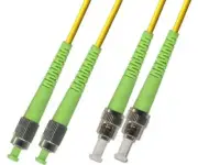 0.5M (1.64ft) OS2 FC/APC to ST/APC Fiber Optic Cable Duplex Singlemode 9/125