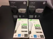 (2) GE On/Off Smart Plugs w/ Smart Bridge & (2) Greenlite Smart LED 60W Bulbs!!