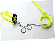 Levemolo Fluorescent Green Traction Rope 1.2m Reptile Harness Lizard Leash Nylon Metal Fit for Small Animals