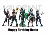 Valorant Cake Toppers Edible Birthday Cupcake Decorations