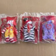 McDonald'sl Ty Beanie Bears Set Of 3 Ronald, Hamburglar, Grimace
