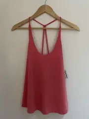 Old Navy Women's Solid Coral Rayon Blend Sleeveless Strappy Swing Top Coral XS
