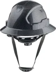 Full Brim Hard Hats Construction OSHA Approved Medium, Shiny Black Graphite