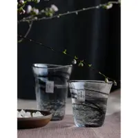 在飛比找ETMall東森購物網優惠-西米集市日本進口月夜野工房手工硝子暈染錘紋玻璃杯水杯酒杯茶杯