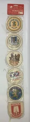 24 Vintage 1972 Bierfilzl Alle Munchner Brau Stuck German Beer Mat Coasters