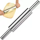 EDINNO Stainless Steel Rolling Pin, 15.5 Inches Nonstick Kitchen Roller Pin, ...