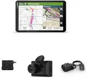 dēzl™ LGV820, BC™ 50 Wireless Backup Camera w. Number Plate Mount & Garmin Dash Cam X310 w. Garmin Constant Power Cable Bundle