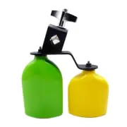 Double Mounted Bells Percussion Instruments Bicolor Cowbell High and Low Tones