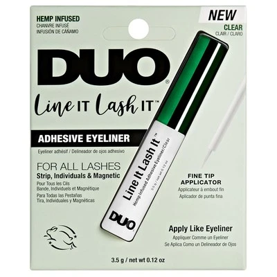 DUO Line It Lash It Clear Lash Adhesive, Hemp-Infused Precision Glue Eyeliner fo