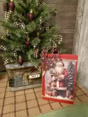 HB19-Christmas Santa Clause Decorative Decoupage Upcyle Book Holiday Display