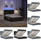 Ottoman Bed with Mattress Bed Basees & LEDs Dark Grey Double Velvet vidaXL