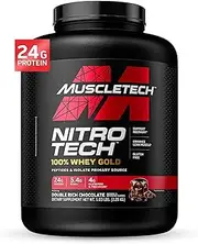 MuscleTech NitroTech Whey Gold, 100% Pure Whey Protein, Whey Isolate and Whey Peptides, Double Rich Chocolate, 5 Pounds