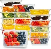 100 Pack Plastic Food Containers Disposable with Lids, 650mL, 17cm x 11.5cm x 4.9cm, Microwave, Freezer Safe, Thickened Stackable Meal Prep Containers - Clear, BPA-Free Food Containers for Storage