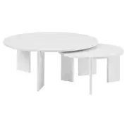 Cooper & Co. Taupo Coffee Tables Set of 2 Straight Legs in White