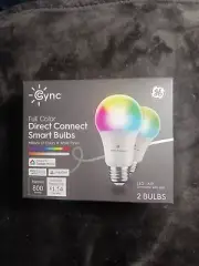 Cync by GE Smart LED Bulbs 2 A19 Color Changing Bulbs Full Color Direct Connect
