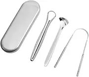 3pcs/Set Tongue Cleaner Scraper Set Stainless Steel Tongue Toothbrush Oral Tongue Scraper Cleaning Coated Fresh Breath Tool