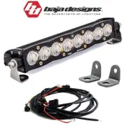 Baja Designs 10" S8 Wide Cornering Hood Mount Light Bar Kit For Polaris RZR XP