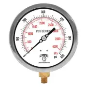 Winters P3s6016 Pressure Gauge, 0 To 600 Psi, 1/4 In Mnpt, Black