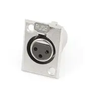 XLR Female Jack Chassis Panel Mount Connector Nickel Audio Adapter Converter
