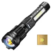 Super Bright White LED Flashlight Rechargeable Zoomable Torch Camping lamp