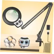 10X Magnifying Glass with Light, Long Swing Arm, Any Color Modes & Stepless