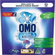 OMO Active 3 in 1 Laundry Capsules, 28 Washes