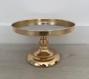 25cm 10" Round Gold Plated Mirror Cake Stand Wedding Cupcake Dessert Display