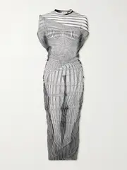 [Jean Paul Gaultier] Jean Paul Gaultier - Body Morphing Layered Draped Tulle Midi Dress - White - xx small xx small White