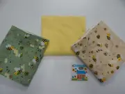 Burp Cloths Woodland Bees Sage Yellow Set of 3 Toweling Backed GREAT GIFT IDEA!!
