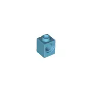 Lego Part Medium Azure Brick 1 x 1 with Hole Qty 2 (6541)