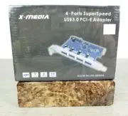 X-MEDIA XM-UB3204 PCI-E 4-Port USB 3.0 PCI Express PCIe Controller Adapter Card