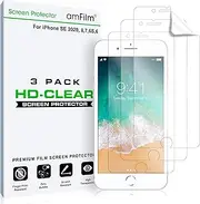 amFilm Screen Protector for Apple iPhone SE 2 (2020 2nd)/ SE 3 (2022 3rd), iPhone 8，7, 6S and 6 HD Clear, Flex Film, Case Friendly, PET Film, 3 Pack