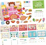 TENOL Toddlers Stickers Book Quiet Toy Book Birthdays Gift Children Educational Activity Book Interactive Learning Tool for Trip, Life Theme