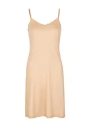 Hanro Ultralight Almond Cotton Slip Dress - Beige - L L