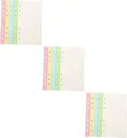 TEHAUX 3sets A6 Loose Leaf Paper 6 Rings Binder Refill Plain Natural Paper 100sheets*3
