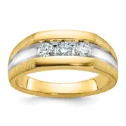 14k Yellow u0026 Rhodium Gold with White Rhodium Men's Diamond Ring Mounting
