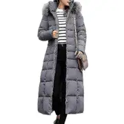 Women Winter Jacket Cotton Padded Jacket Coat Maxi Padded Long Coats For Women Pea Coat Jacket For Women Asian size XXXL Gray