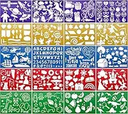 YUESUO 20 Pieces Drawing Stencils for Kids Painting Templates for Girls & Boys 300+ Patterns Plastic Painting Stencil Card Making (Style A)
