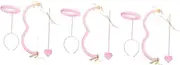 [FOMIYES] 3 Sets Cupid Arrow Headband Cosplay Cupid Costume for Party Cute Headband Cupid Bow Photo Prop Cupid Bow Arrow Cupid Arrow Prop Valentine Cupid Costume Pink Clothing Items Arched