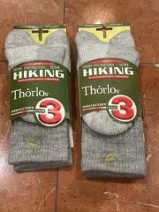 THORLOS MEN WOMEN M CREW WOOL TREKKER HIKING SOCKS LOT 2 PAIR MAX PROTECTION NEW