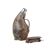 53 oz Bear Pattern Horn Shape Large Capacity Whiskey Hip Flasks for Liquor wi...