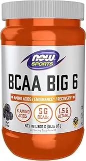 NOW Sports Nutrition, BCAA (Branched Chain Amino Acids) Big 6, Grape Flavor, 600 Grams