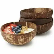 Natural Creative Rice Fruit Coconut Shell Wooden Decoration Bowl Set 5pcs