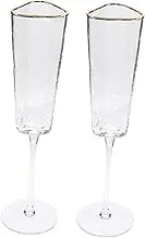 OFFSCH 2Pcs Elegant Flutes Crystal Toasting Glasses for Weddings Parties Celebrations for Sparkling Wine Craftsmanship and Easy to Clean