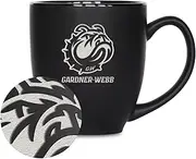 Rico Industries NCAA Gardner-Webb Runnin' Bulldogs 15oz Laser Engraved Matte Black Ceramic Bistro Mug - for Hot or Cold Drinks