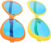 BRIGHTFUFU 2pcs Glasses Big Sunglasses Funny Huge Funny Glasses Novelty Party Sunglasses Party Glasses Cosplay Novelty Sunglasses Party Novelty Sunglasses Jumbo Funny Glasses Plastic
