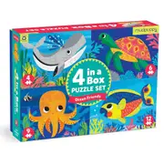 Mudpuppy Kids/Children 4 In A Box Jigsaw Puzzle Toy Set Ocean Friends 3+