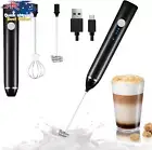 Milk Frother, Electric, Handheld, USB Rechargeable, 3 Speeds, 2 Whisks